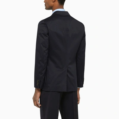 Shop Burberry Single-breasted Navy Jacket In Blue