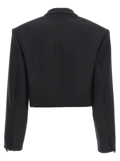 Shop David Koma 'cropped' Blazer In Black