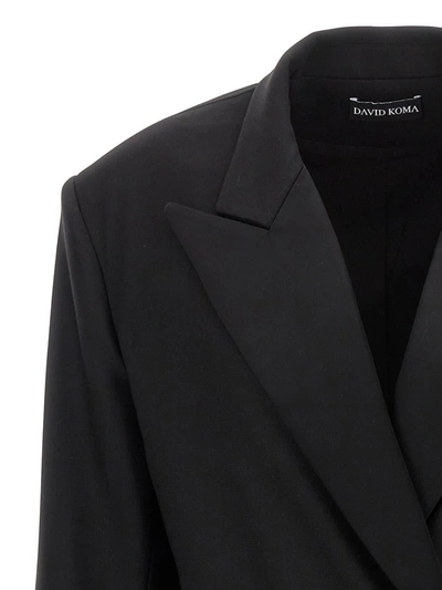 David Koma 'tailored Tuxedo' Blazer With Structured Shoulders In Black