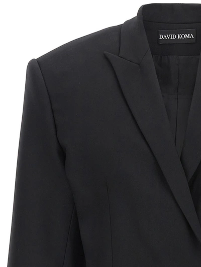 Shop David Koma 'cropped' Blazer In Black