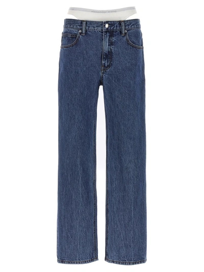 Shop Alexander Wang Slip Insert Jeans In Blue