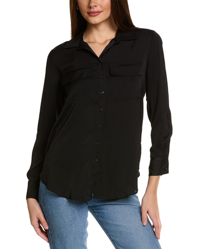 Shop Renuar Dual Pocket Shirt In Black
