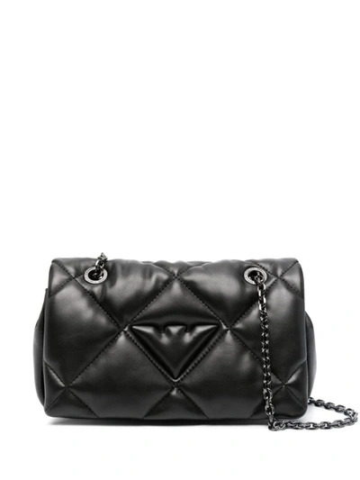 Shop Ea7 Emporio Armani Quilted Shoulder Bag In Black
