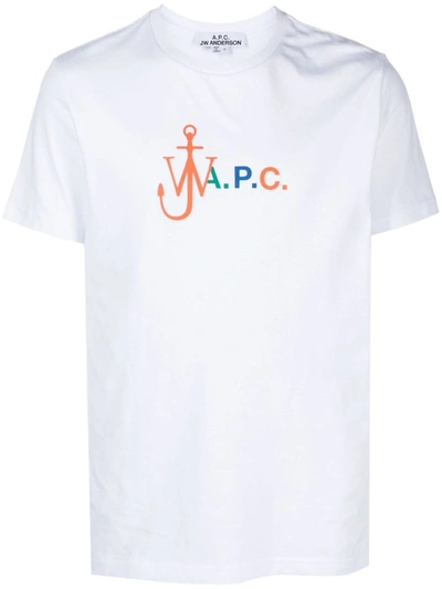 Shop A.p.c. X Jw Anderson Logo Cotton T-shirt In White