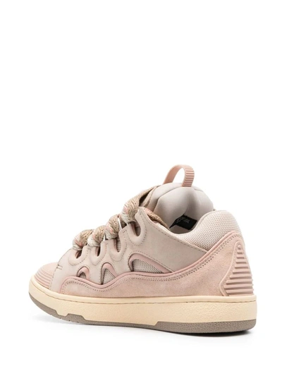 Shop Lanvin Curb Sneakers In Nude &amp; Neutrals