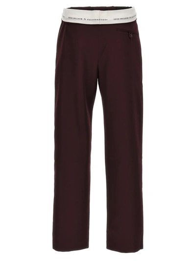Shop Martine Rose 'rolled Waistband Tailored' Pants In Bordeaux