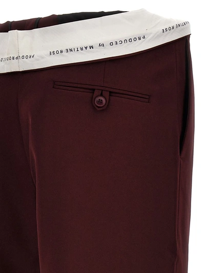 Shop Martine Rose 'rolled Waistband Tailored' Pants In Bordeaux