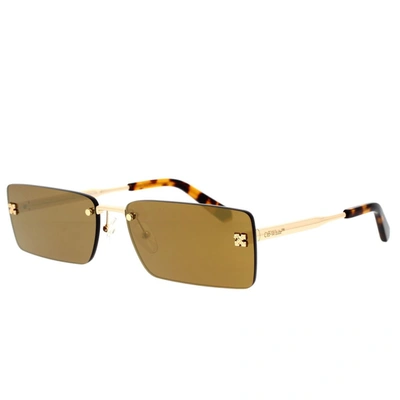 Shop Off-white Sunglasses In Gold