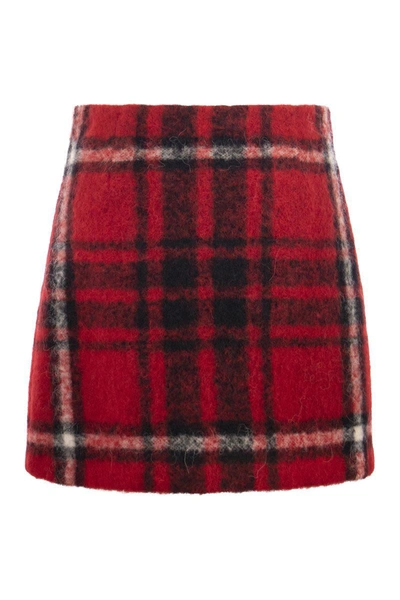 Shop Polo Ralph Lauren Plaid Wrap Skirt In Red