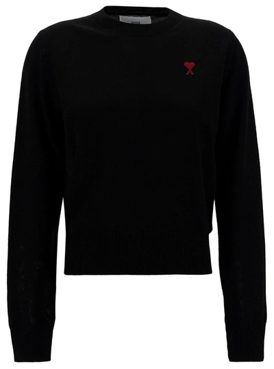 Shop Ami Alexandre Mattiussi Red Adc Sweater In Black