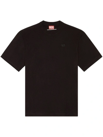 Shop Diesel T-boggy-megoval-d T-shirt In Black