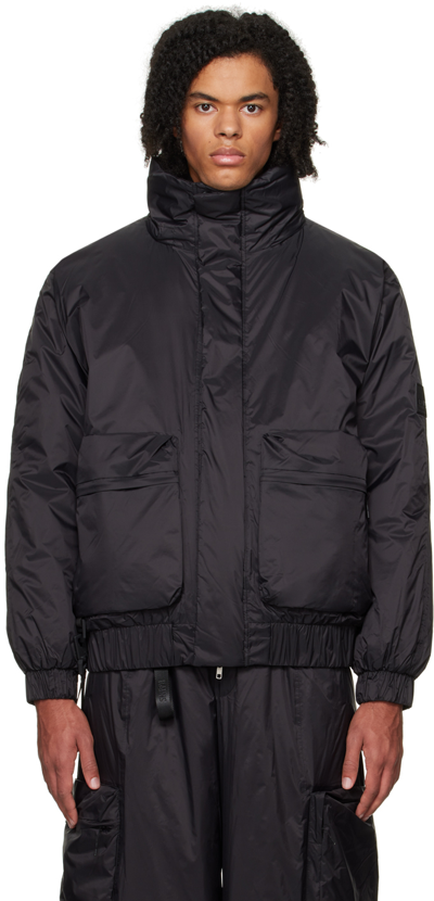 Shop Rains Black Vardo Puffer Jacket