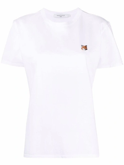 Shop Maison Kitsuné Fox T-shirt With Application In White