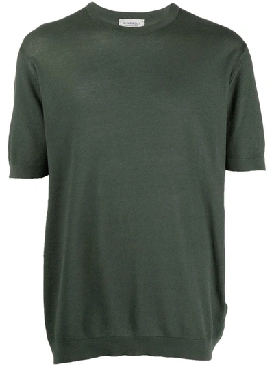 Shop John Smedley Cotton T-shirt In Green
