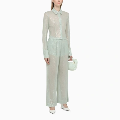 Shop Rotate Birger Christensen Light Trousers With Sequins In Blue