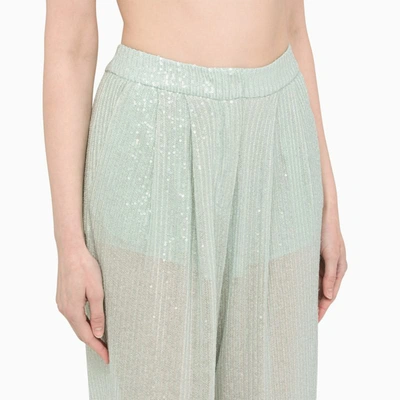 Shop Rotate Birger Christensen Light Trousers With Sequins In Blue