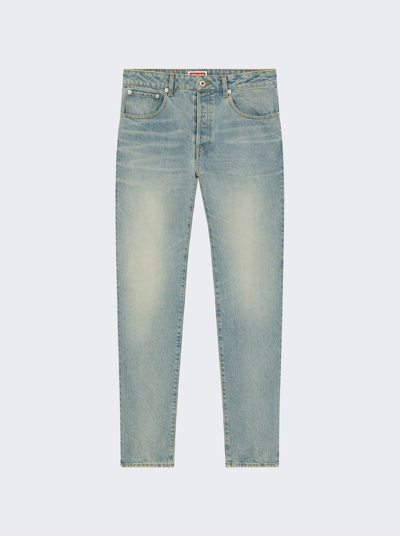 Shop Kenzo Bara Slim Jeans In Medium Stone Blue