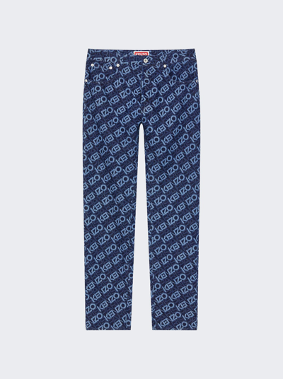 Shop Kenzo Monogram Bara Jeans In Rinse Blue