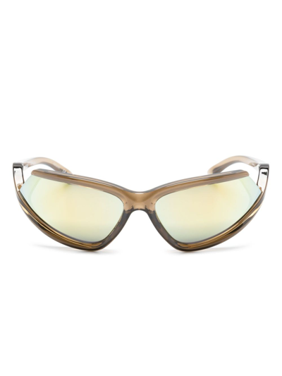 Shop Balenciaga Brown Side Xpander Cat-eye Sunglasses