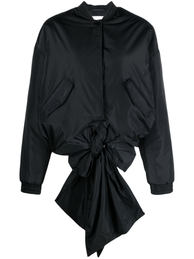 Shop Cecilie Bahnsen Ubon Bow-detail Bomber Jacket In Black