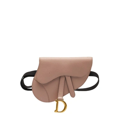 Shop Dior Saddle Pink Leather Clutch Bag ()