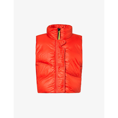 Shop Canada Goose Mens Pyer Moss Red X Pyer Moss Brand-patch Woven-down Gilet
