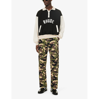 Shop Rhude Men's Multi Linares Camouflage-print Straight-leg Regular-fit Cotton-twill Cargo Trousers