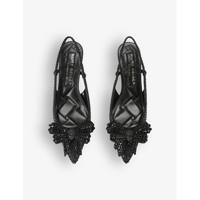 Kurt Geiger Belgravia Womens Pointed Toe Bow Slingback Heels In Black