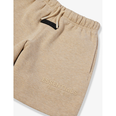 Shop Essentials Fear Of God  Boys Gold Heather Kids  Logo-appliqué Cotton-blend Shorts 2-16 Year