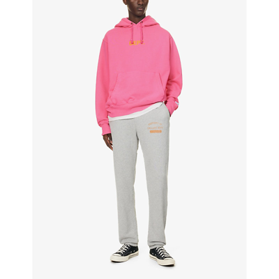 Shop Gallery Dept. Gallery Dept Men's Flo Pink Brand-print Brand-patch Cotton-jersey Hoody