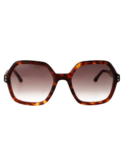 Shop Isabel Marant Geometric Frame Sunglasses In Multi