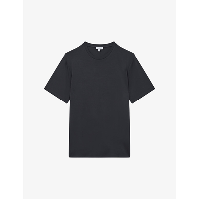 Shop Reiss Men's Charcoal Holt Short-sleeve Stretch-jersey T-shirt