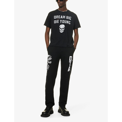 Shop Dta Men's Black Watchful Eye Graphic-print Regular-fit Tapered-leg Organic Cotton-jersey Jogging Bot