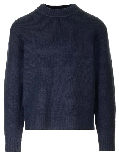 Shop Acne Studios Crewneck Knitted Jumper In Navy