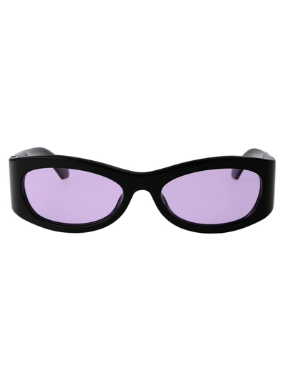 Shop Ambush Bernie Oval Frame Sunglasses In Black
