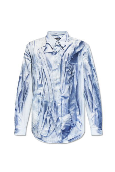 Shop Y/project Printed Buttoned Shirt In Blue