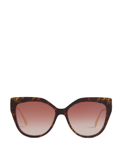 Shop Fendi Eyewear Butterfly Frame Sunglasses In Multi