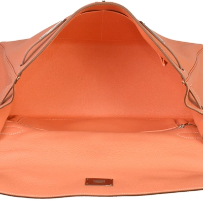 Shop Hermes Hermès Kelly 40 Orange Leather Handbag ()