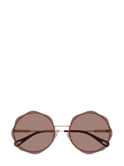 Shop Chloé Eyewear Honore Sunglasses In Gold