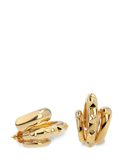 Shop Valentino Garavani Rockstud Earrings In Gold