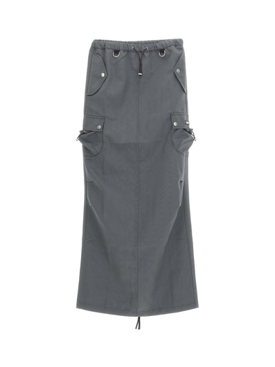 Shop Coperni Tailored Cargo Maxi Skirt In Grey