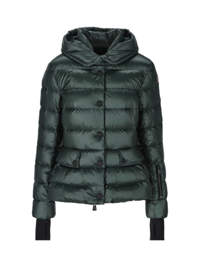 Shop Moncler Grenoble Armoniques Logo Patch Down Jacket In Green