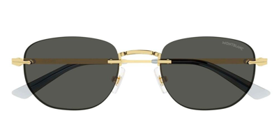Shop Montblanc Oval Frame Sunglasses In Multi