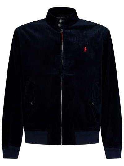 Shop Polo Ralph Lauren Pony Embroidered Zip In Navy