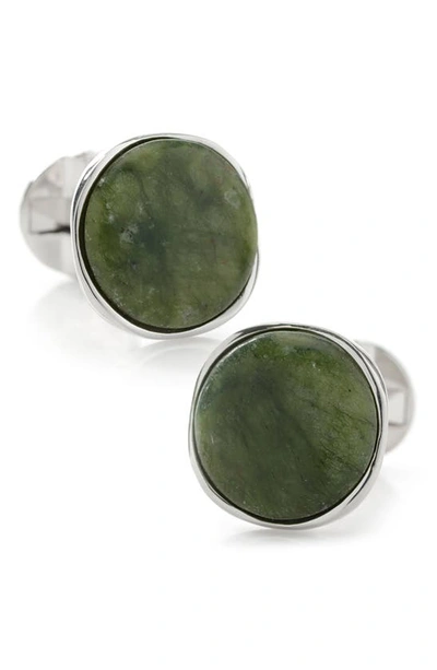 Shop Cufflinks, Inc Seraphinite Sterling Silver Cuff Links In Green