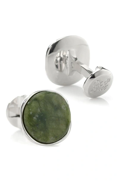 Cufflinks, Inc Men's Ox And Bull Trading Co. Seraphinite & Sterling Silver Cufflinks In Green