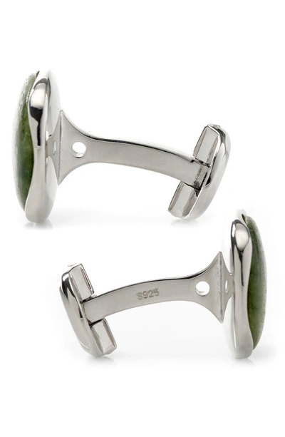 Cufflinks, Inc Men's Ox And Bull Trading Co. Seraphinite & Sterling Silver Cufflinks In Green