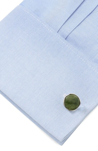 Shop Cufflinks, Inc Seraphinite Sterling Silver Cuff Links In Green