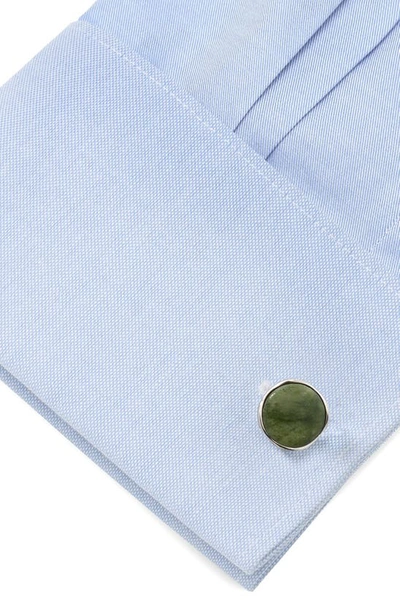Cufflinks, Inc Men's Ox And Bull Trading Co. Seraphinite & Sterling Silver Cufflinks In Green