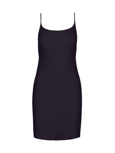 Shop Commando Women's Faux Silk Slip Minidress In Black